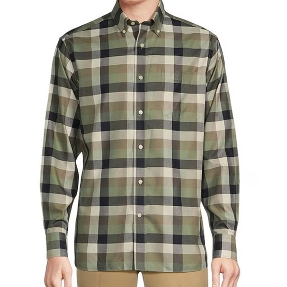 Daniel Cremieux Signature Collection Button Front Men's Shirt Non-Iron Brown - Picture 9 of 9